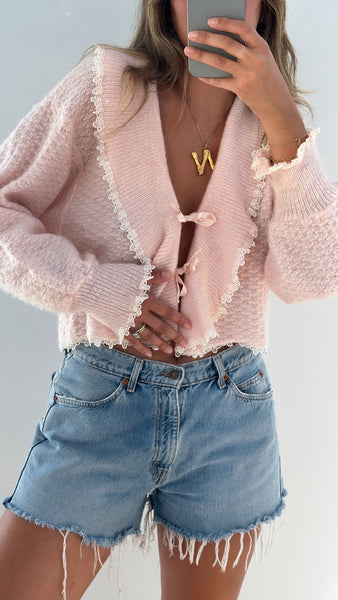 Vintage Christian Dior Pink Knit Cardigan