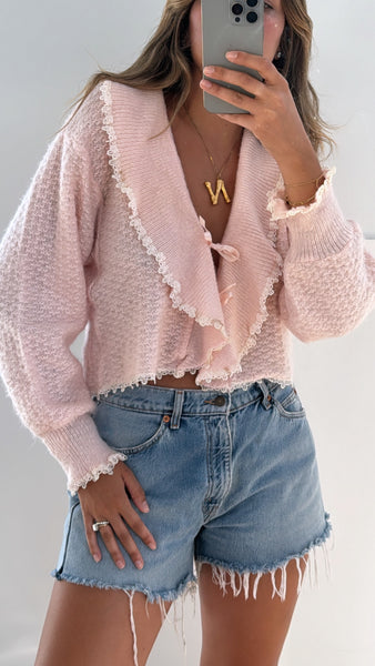 Vintage Christian Dior Pink Knit Cardigan