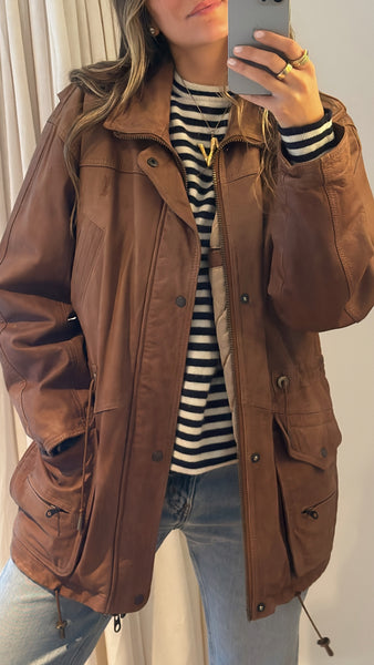 Vintage Yves Saint Laurent Brown Leather Jacket