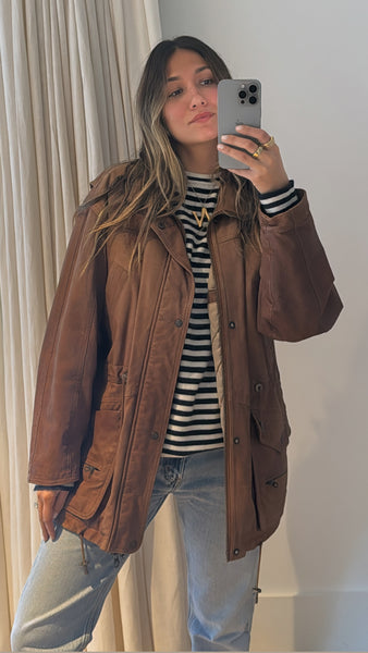 Vintage Yves Saint Laurent Brown Leather Jacket