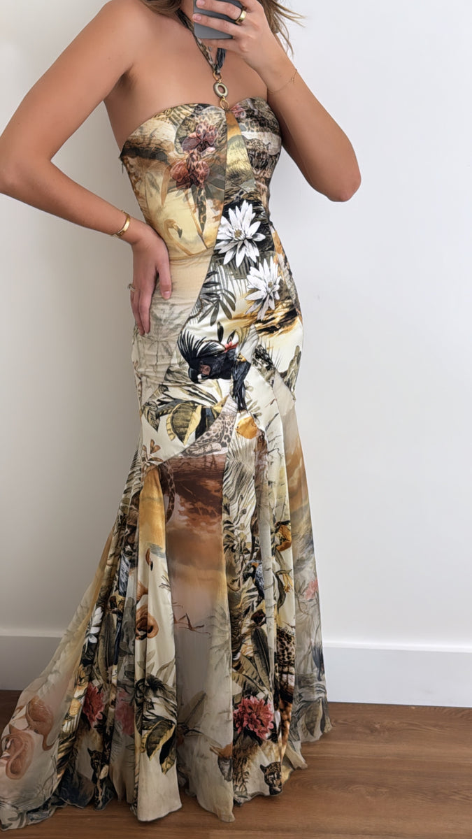 velvet and silk dress 1930s Ruby Gown with Jacket Color:White/Print Partially lined Neckline: One shoulder Ruched Side Mini Shirt