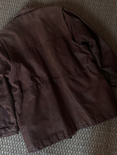 Vintage Yves Saint Laurent Brown Leather Jacket