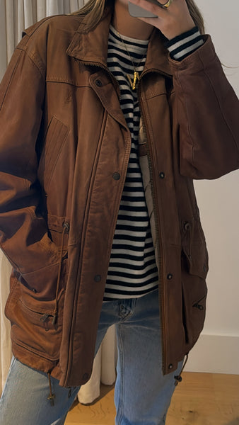 Vintage Yves Saint Laurent Brown Leather Jacket