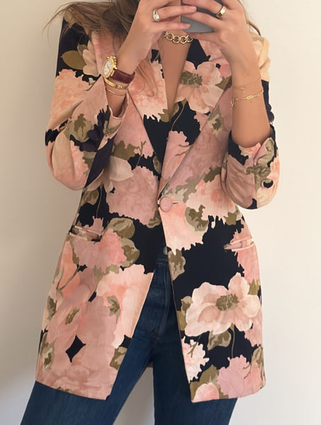 Vintage Christian Dior Floral Print Blazer