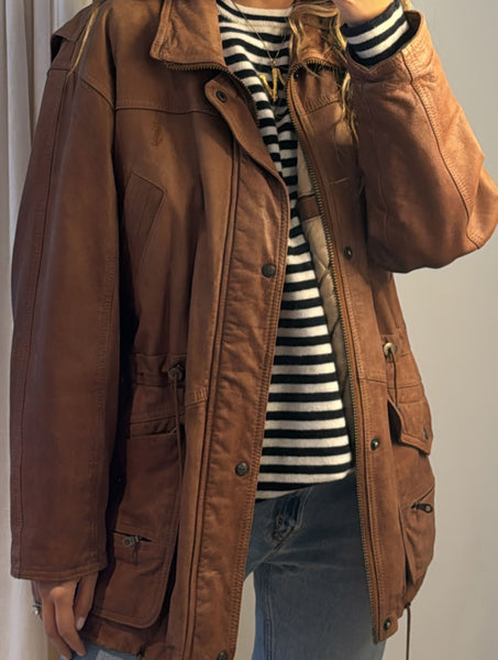 Vintage Yves Saint Laurent Brown Leather Jacket