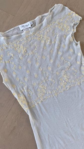 Vintage Blumarine Floral Sequin Mesh Beach Slip