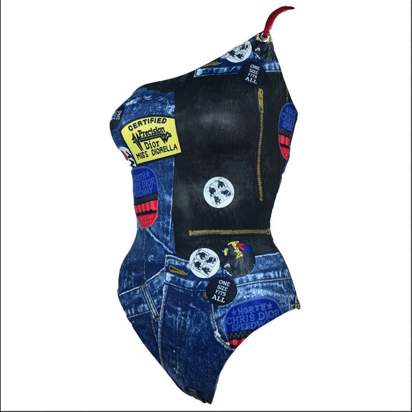 Vintage Dior Denim Print One Piece