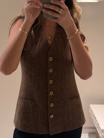 Vintage 90s Chanel Tweed Vest