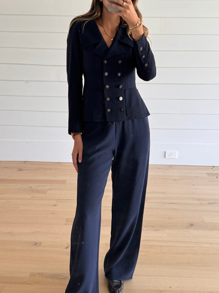 Chanel Spring 1994 Navy Blue Blazer
