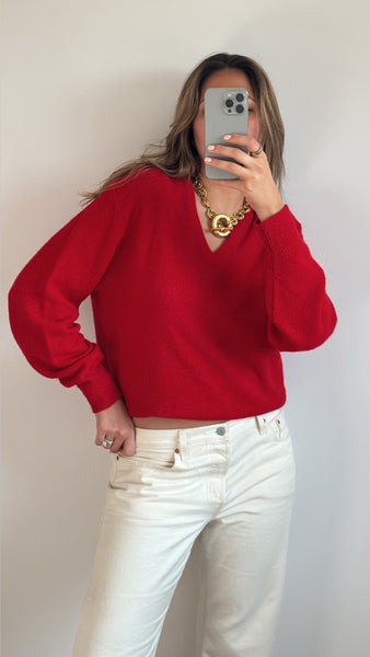 Vintage Christian Dior Red Grandpa Sweater