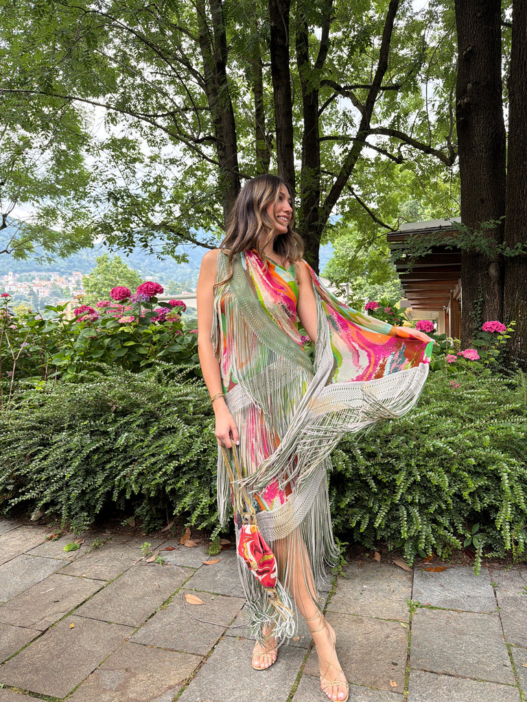 vintage missoni dress Multicolored Jewel Tone Metallic Knit Belted Dress, 1970s Vintage Missoni Knit Midi Dress