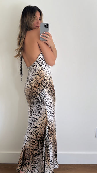 Vintage 2007 Roberto Cavalli Cheetah Print Silk Gown