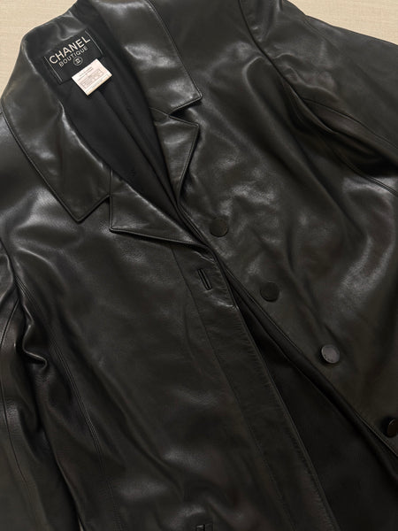 Chanel Fall 1998 Black Maxi Leather Coat