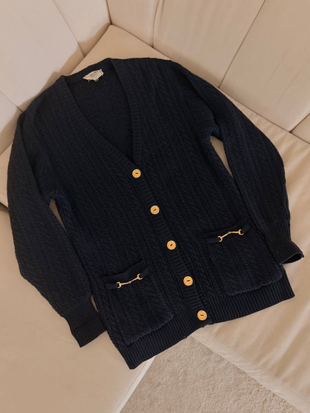 Vintage Céline Cableknit Horsebit Cardigan