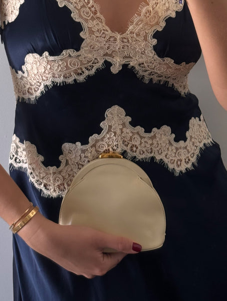 Vintage Gucci Ivory Leather Clutch