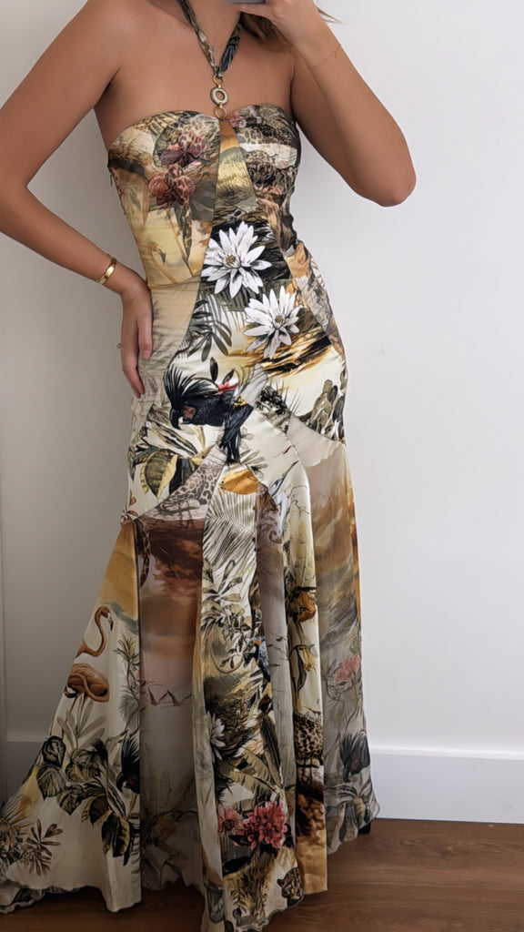 Vintage Roberto Cavalli Class Jungle Print Silk Gown – NÜNÜ VINTAGE Vintage Roberto Cavalli Class Jungle Print Silk Gown – NÜNÜ VINTAGE