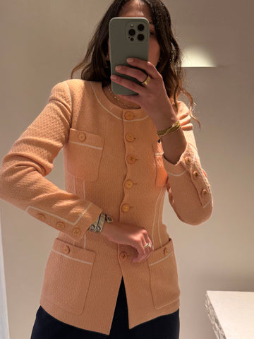 Vintage Chanel 1994 Peach Tweed Jacket