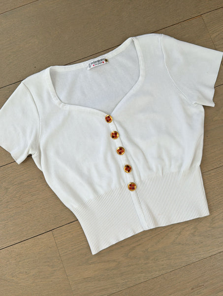 Vintage Yves Saint Laurent Rive Gauche White Top