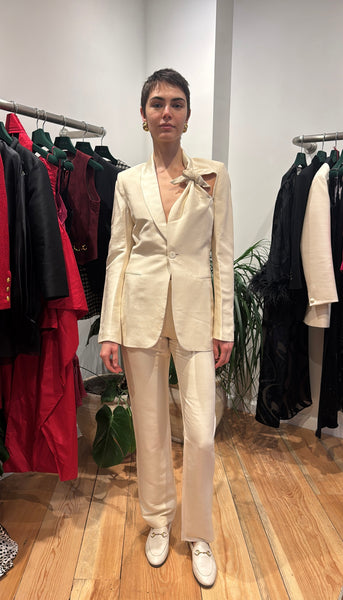 Vintage Jean Paul Gaultier Ivory Silk Bridal Suit Set