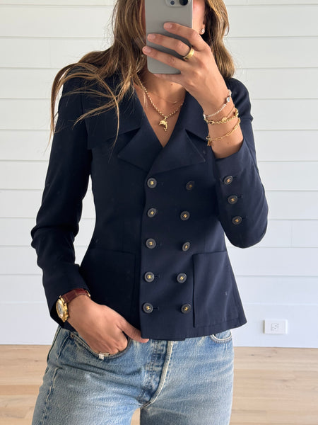 Chanel Spring 1994 Navy Blue Blazer