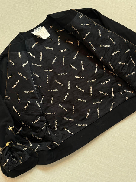 1990s Chanel Black Moto Jacket with Gold Buckle