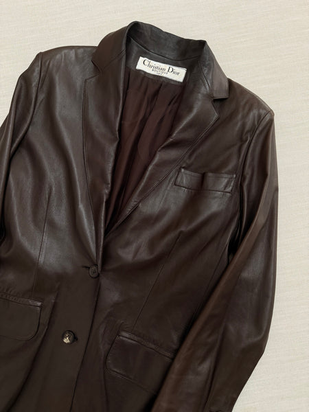 Vintage Christian Dior Brown Leather Jacket