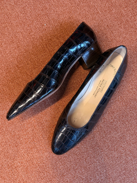 Vintage Croc Leather Pumps