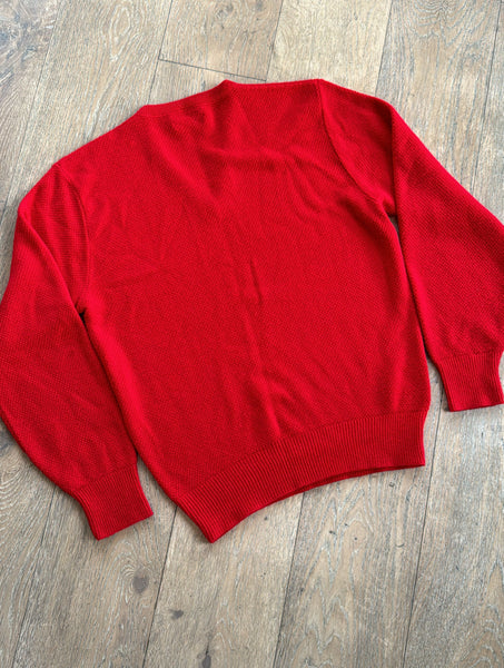 Vintage Christian Dior Red Grandpa Sweater