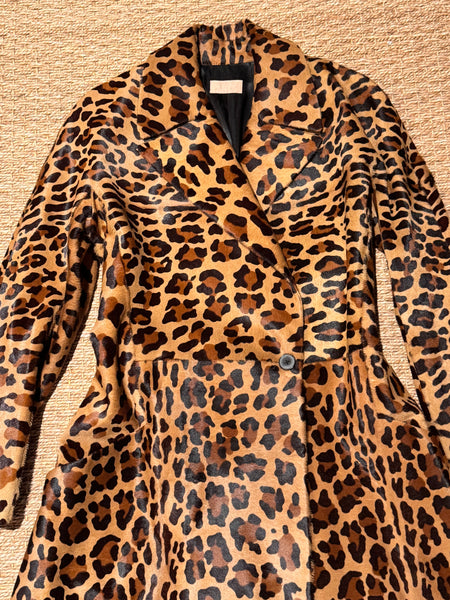 Vintage 1991 Alaïa Pony Hair Coat in Leopard Print