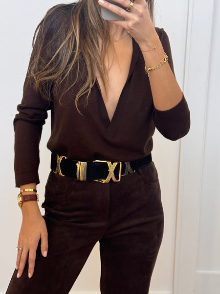 1990s Hermès Deep V-Neck Cashmere Sweater