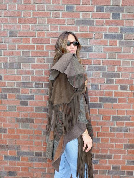 Ralph Lauren Runway 2016 Patchwork Fringe Poncho