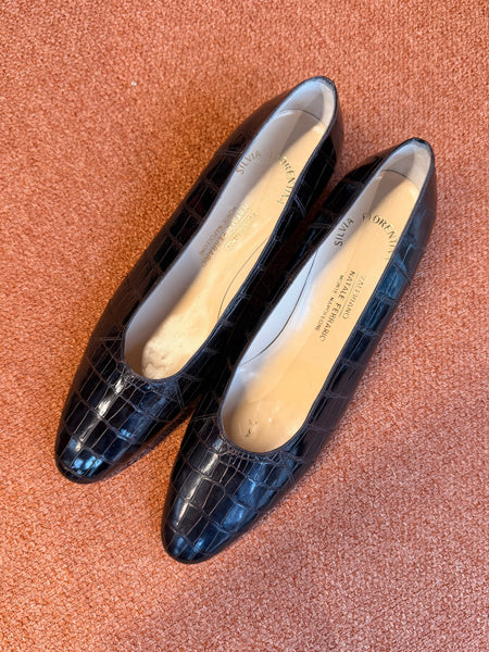 Vintage Croc Leather Pumps