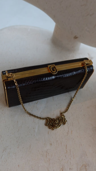 Vintage 1960s Brown Crocodile Bag