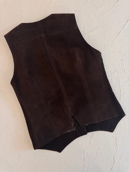 Vintage 1970s Céline Brown Suede Vest
