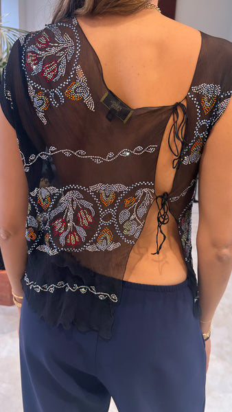 Vintage Fendi S/S 2000 Runway Crystal Top