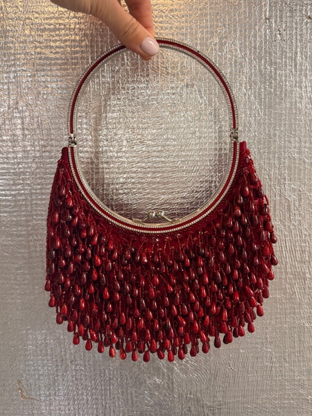 Vintage 2000s Valentino Red Beaded Bag