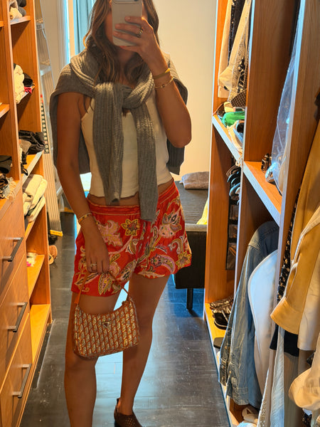 Vintage Ralph Lauren Purple Label Embellished Silk Shorts