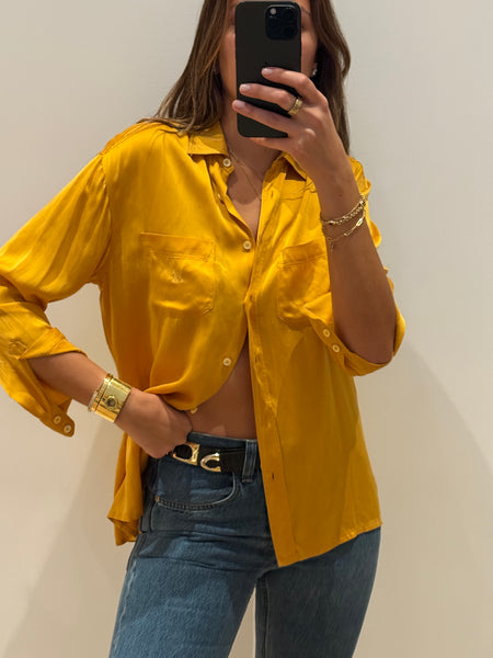 1970s Céline Silk Button Down Shirt