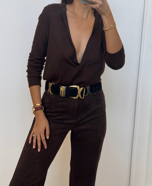 1990s Hermès Deep V-Neck Cashmere Sweater