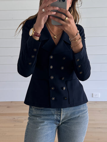 Chanel Spring 1994 Navy Blue Blazer