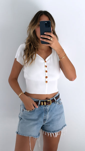 Vintage Yves Saint Laurent Rive Gauche White Top