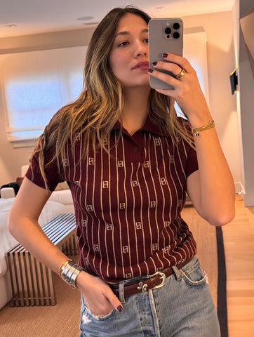 Vintage Fendi FF Motif Polo Top