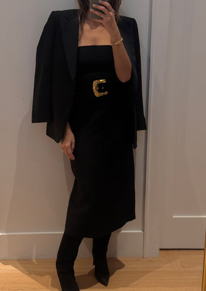 Vintage YSL Black Satin Belt