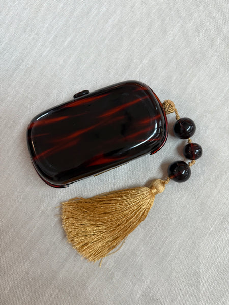 Vintage Bottega Veneta Tortoise Minaudière Clutch