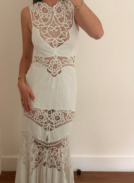 Vintage Antique Lace Maxi Dress
