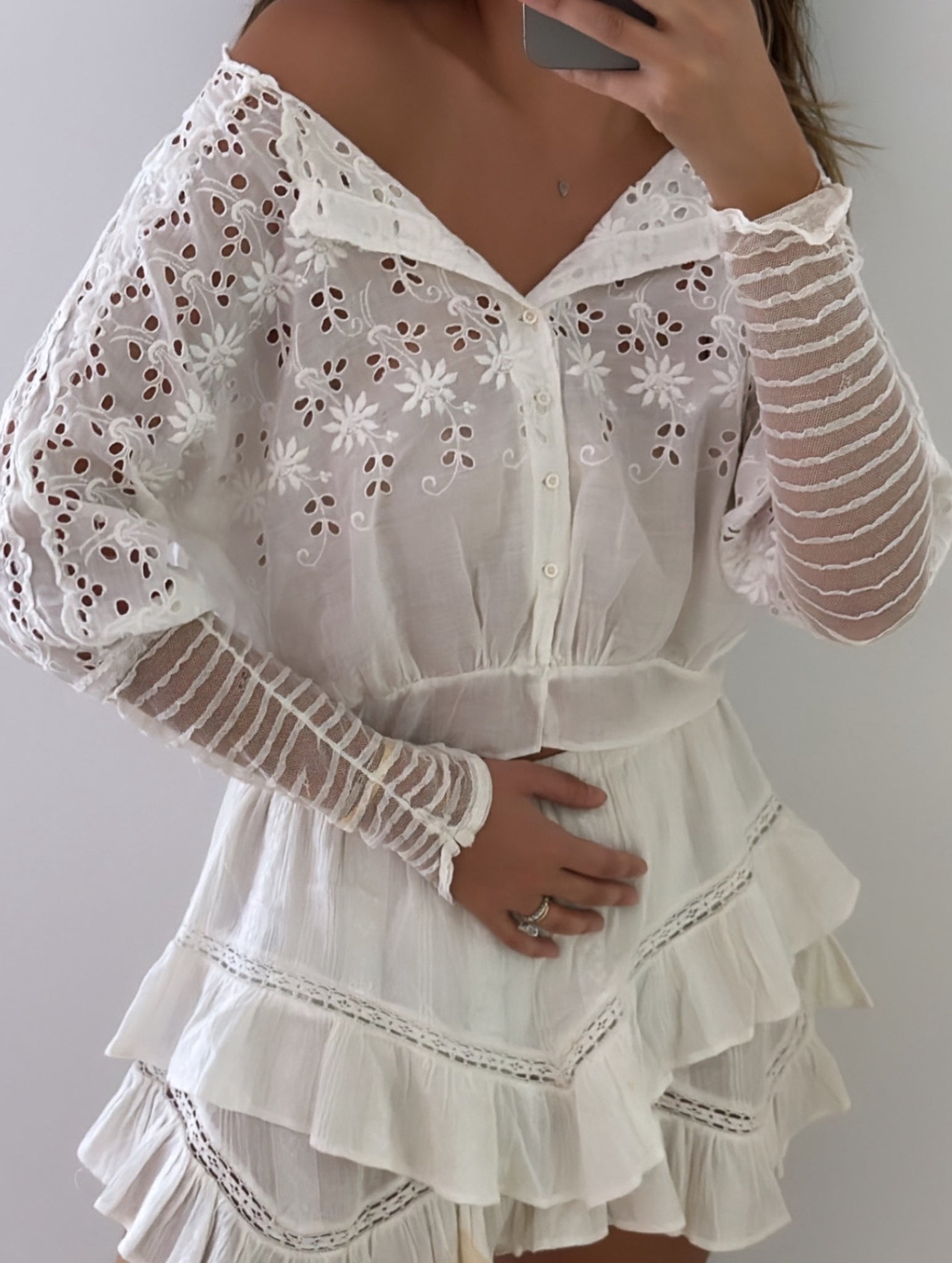 Vintage 1920s Antique Delicate Lace Top