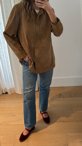 Vintage Tan Suede Leather Jacket