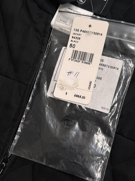 Chanel Spring 2013 Runway Quilted & Chiffon Black Jacket