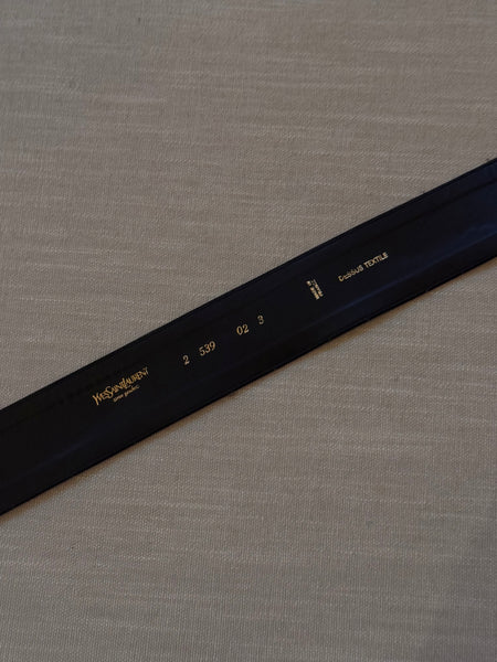 Vintage YSL Black Satin Belt