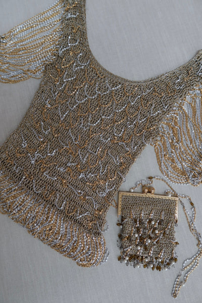 Vintage Loris Azzaro Chain Top & Bag Set
